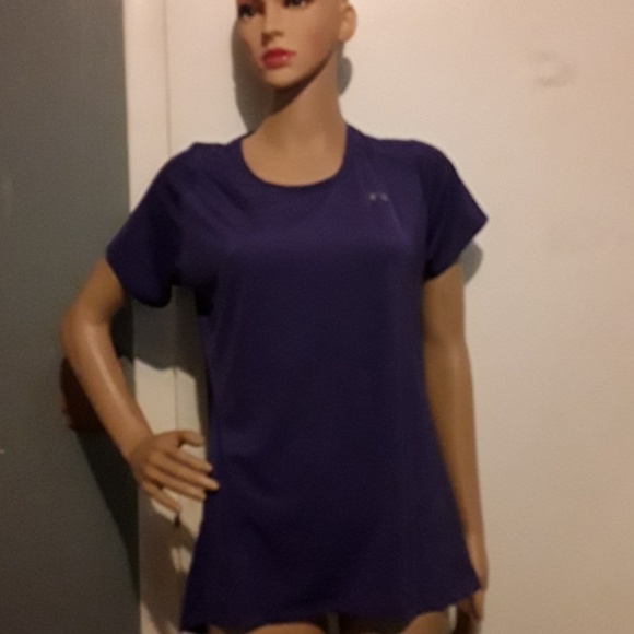 Under Armour Tops - Under armour purple heat gear t-shirt